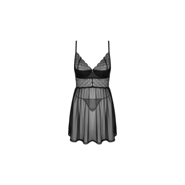 Chemeris babydoll et String - Noire